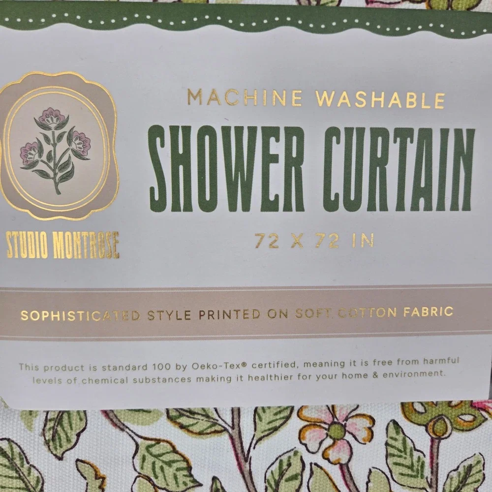 Studio Montrose New 72x72 Shower Curtain Floral Scalloped Cottagecore
